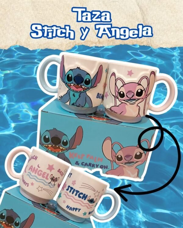 TCB083 - DUO DE TAZAS X STITCH Y ANGELA (1 DUO) - Imagen 6