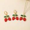 25LT-100 - SET DE 12 JUEGOS DE COLLAR CON ARETES CHERRY Y STRAWBERRY FASHION (1 SET)