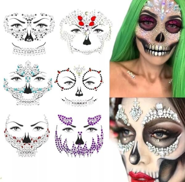 25K19 - DECORACIÓN FACIAL CON GEMAS . (10 PIEZAS) - Imagen 5