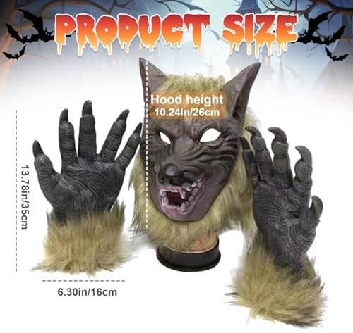 LU32021 - PAR DE GUANTES DE LOBO x HALLOWEEN" (1 PAR)