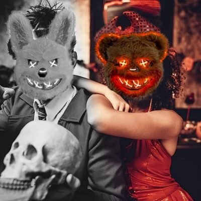 OS14 - MÁSCARA DE OSO HALLOWEEN.  (1 PZA)
