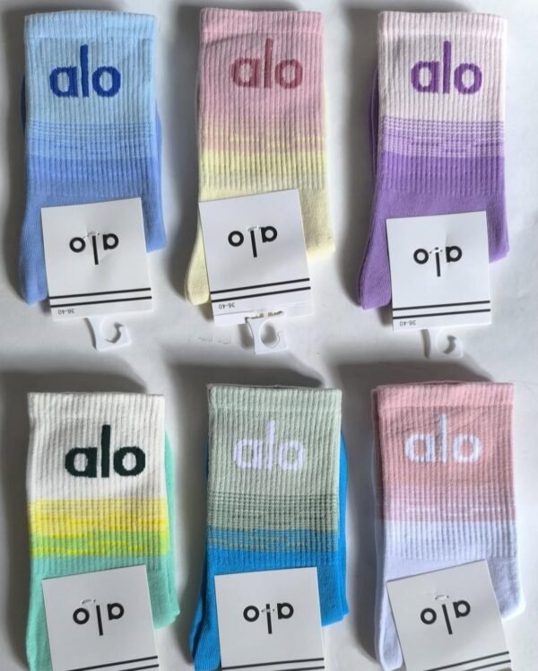 LU1791- CALCETA ANTIDERRAPANTE "LULULEMON" Y " ALO". (10 PIEZAS) - Imagen 2