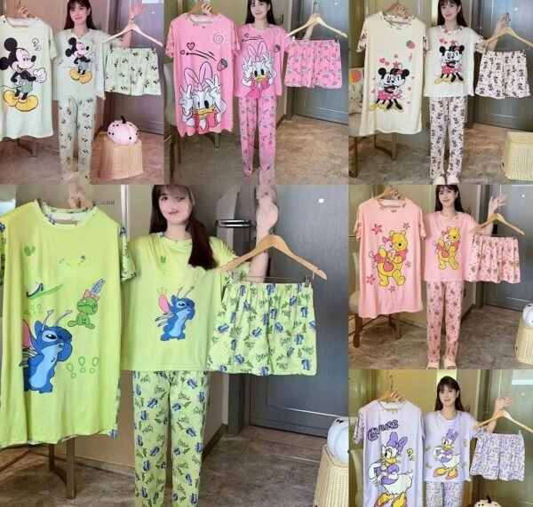 1819- SET DE 6 PIJAMAS DE 4 PIEZAS PERSONAJES. (1 SET)