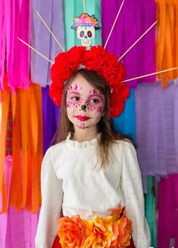 WS397 - SET DISFRAZ CATRINA CON DECORACIÓN FACIAL. (1 SET)) - Imagen 6