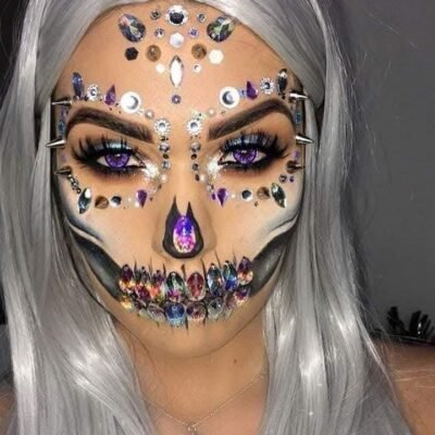 25K19 - DECORACIÓN FACIAL CON GEMAS . (10 PIEZAS)