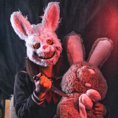 C14 - MÁSCARA DE CONEJO HALLOWEEN.  (1 PZA)