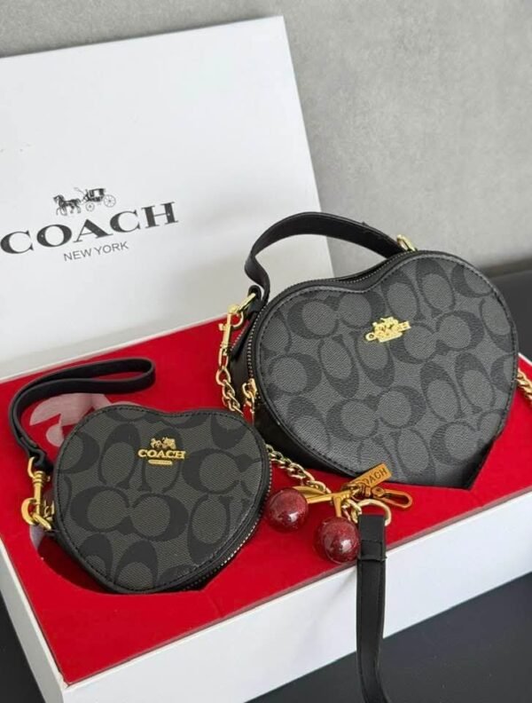 1006- BOLSA DUO "COACH" CORAZÓN CON MUÑEQUERA.  (1 PZA) - Imagen 5