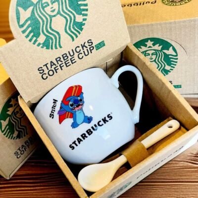 LU88127- TAZA CERÁMICA "STARBUCKS" PERSONAJES CON CAJA. (1 PZA)