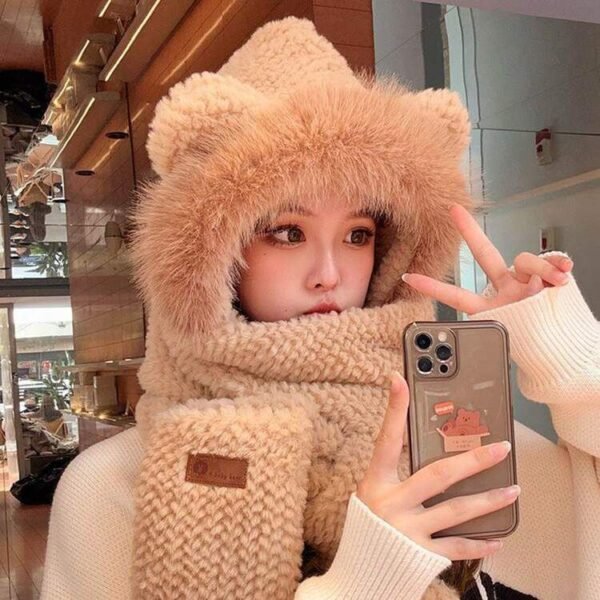 T555- GORRO BUFANDA AFELPADO. 🧸 (1 PZA) - Imagen 4
