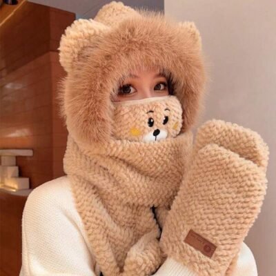 T555- GORRO BUFANDA AFELPADO. 🧸 (1 PZA)