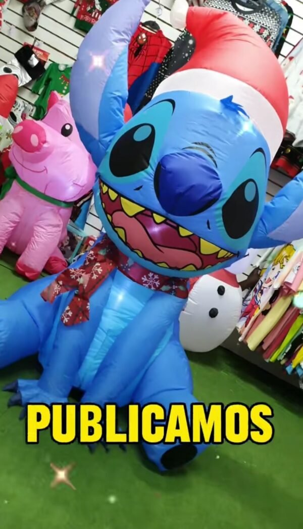 LU1867- INFLABLE "STITCH" NAVIDAD 1.50 X 1.10 MTS. (1 PZS) - Imagen 5