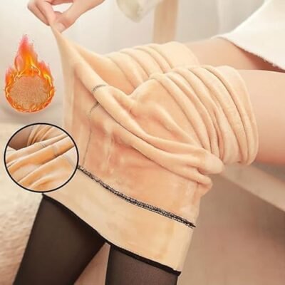 MK4929BK - MEDIA EFECTO PIEL AFELPADA x "DARONG" POR TERCIA (3 PIEZAS)