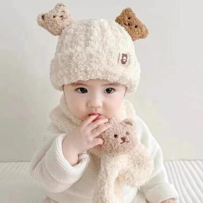 5288 - GORRO CON BUFANDA PARA BEBE x "CAPIBARA" (1 PZA)