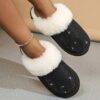 JYD-40 - PANTUFLAS TIPO UGG CON DECORACIÓN DE DIAMANTES (1 PZA)