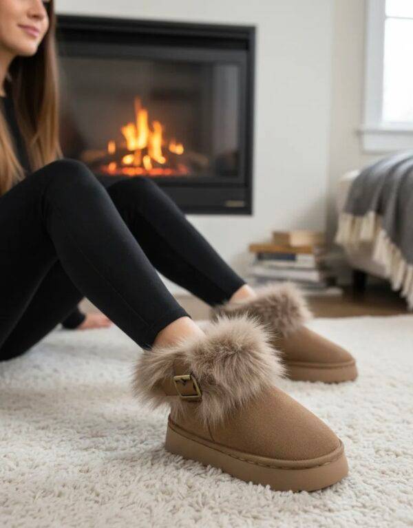 CHLN-06 - BOTA TIPO UGG CON BROCHE PREMIUM (1 PZA)