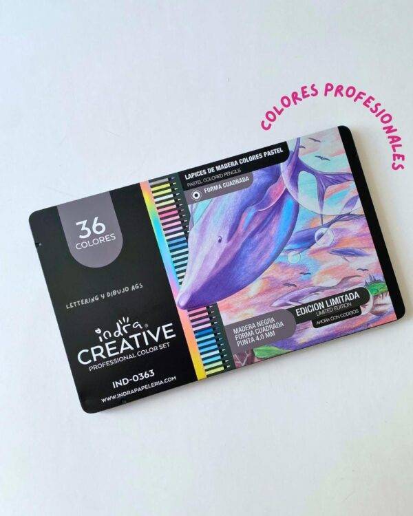 HM26H-200 - SET DE 36 COLORES PASTEL PROFESIONALES x "INDRA CREATIVE" (1 SET)