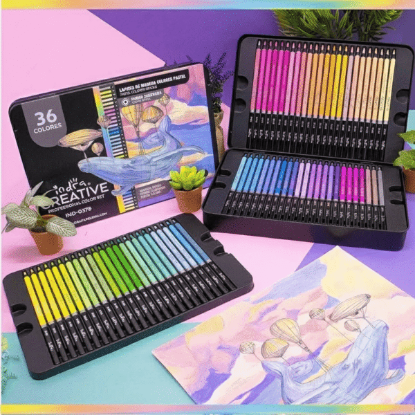 HM26H-200 - SET DE 36 COLORES PASTEL PROFESIONALES x "INDRA CREATIVE" (1 SET)