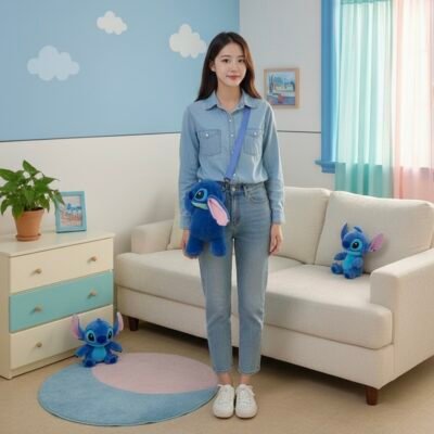 LU9346 - CROSSBODY DE PELUCHE x "STITCH, ANGELA y CAPIBARA" (1 PZA)