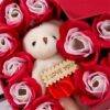 7637 - 🐻🌸CAJA METALICA EN FORMA 𝐂𝐎𝐑𝐀𝐙𝐎𝐍 𝐂𝐎𝐍 𝐎𝐒𝐎 𝐘 9 𝐑𝐎𝐒𝐀𝐒🌸🐻(1 PZA)