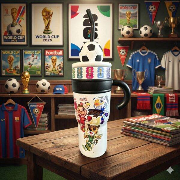 LU88305 - TERMO x "MUNDIAL 2026" CON MINI BALON DE FUTBOL (1 PZA)