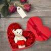 7637 - 🐻🌸CAJA METALICA EN FORMA 𝐂𝐎𝐑𝐀𝐙𝐎𝐍 𝐂𝐎𝐍 𝐎𝐒𝐎 𝐘 9 𝐑𝐎𝐒𝐀𝐒🌸🐻(1 PZA)