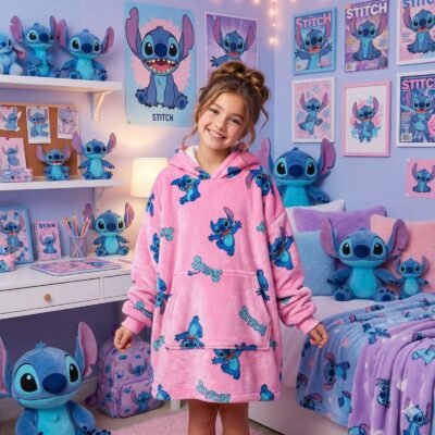 LU2276 - MAXISUDADERA PREMIUM "KIDS" x "STITCH y SPIDERMAN" (1 PZA)