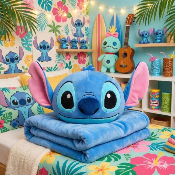 LU2352 - ALMOHADA CON FRAZADA x "STITCH" (1 PZA)
