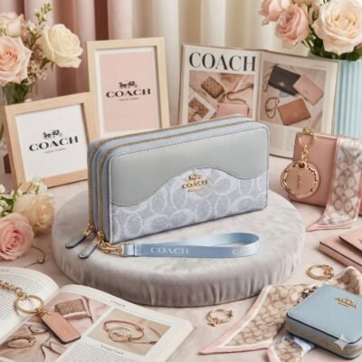 L-K2535 - CARTERA DOBLE CIERRE x "COACH" POR TERCIA (3 PIEZAS)