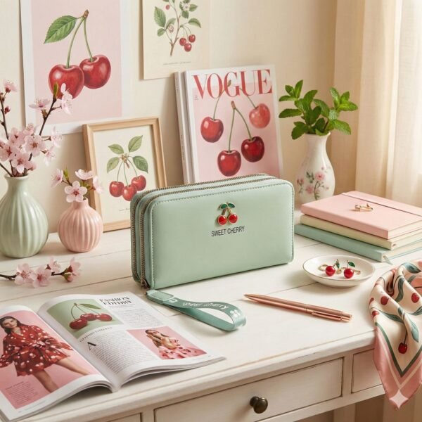 Y-752 - CARTERA DOBLE CIERRE "CHERRY" POR TERRCIA (3 PIEZAS)