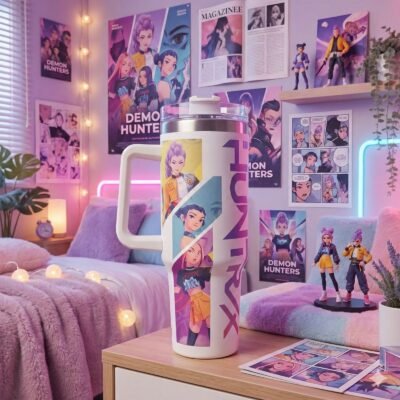 LU88368 - TERMO CON AGARRADERA x "DEMON HUNTERS y SNOOPY" (1 PZA)