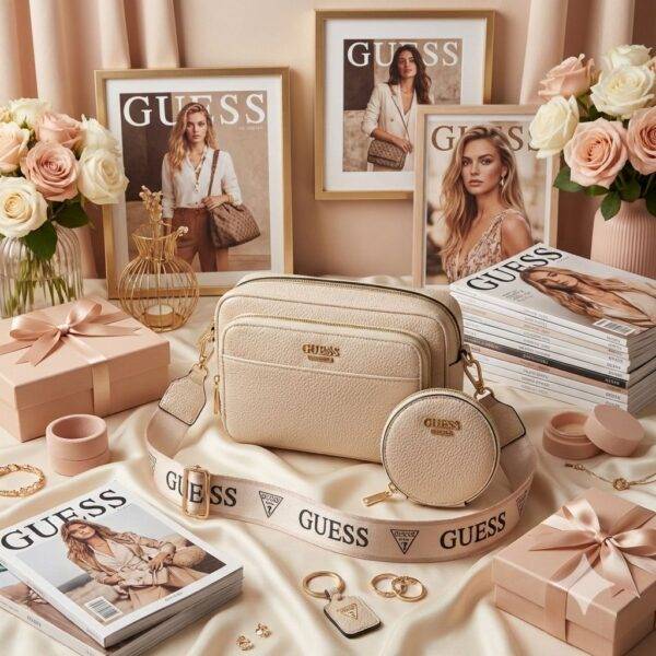 P29-2 - CROSSBODY CON DOBLE CIERRE Y MONEDERO x "GUESS" (1 PZA)