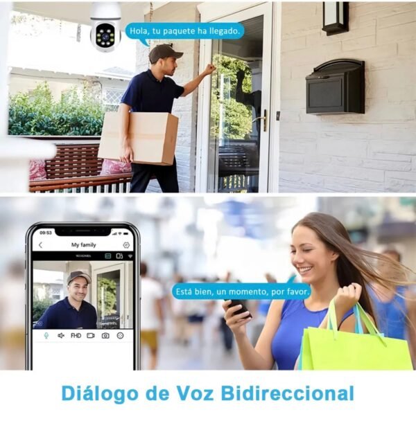 LU88307 - CAMARA DE SEGURIDAD TIPO FOCO 360º CON WIFI (1 PZA)