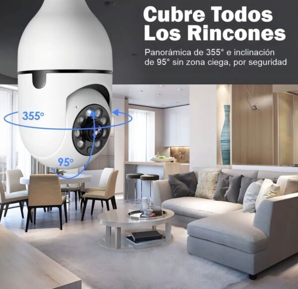LU88307 - CAMARA DE SEGURIDAD TIPO FOCO 360º CON WIFI (1 PZA)