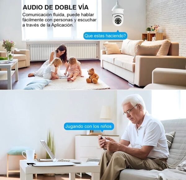LU88307 - CAMARA DE SEGURIDAD TIPO FOCO 360º CON WIFI (1 PZA)