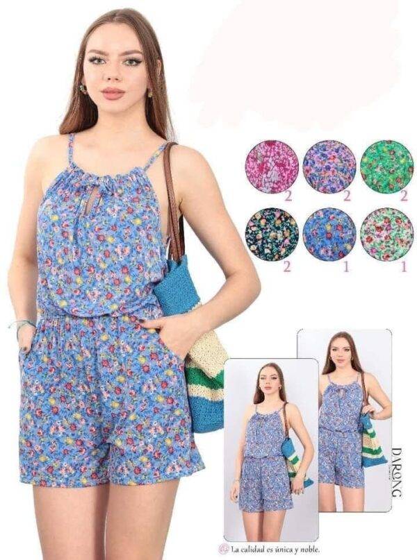 1044D - MONO DE TIRANTES CON ESTAMPADO FLORAL (1 PZA)
