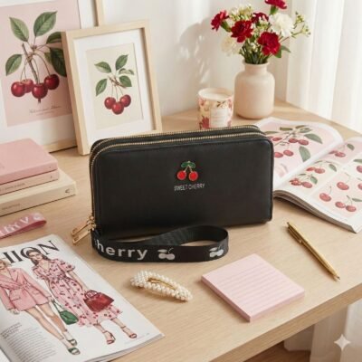 Y-752 - CARTERA DOBLE CIERRE "CHERRY" POR TERRCIA (3 PIEZAS)