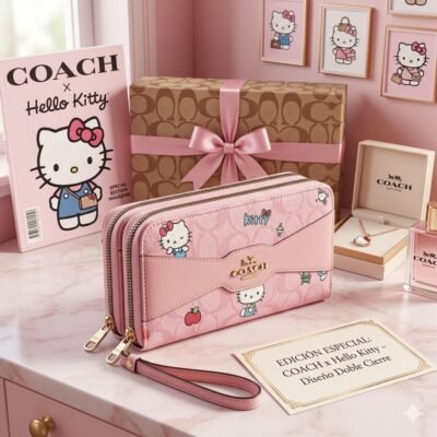 C1142 - CARTERA CON DOBLE CIERRE x "COACH" LOGO CENTRADO POR TERCIA (3 PIEZAS)