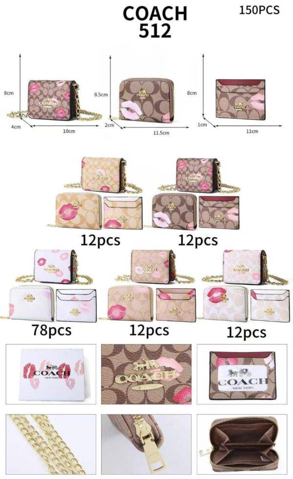 WhatsApp Image 2026-03-16 at 2.53.03 PM (4) 270512 - SET DE MINI BOLSO CON MONEDERO Y TARJETERO x "COACH" CON CAJA (1 PZA)