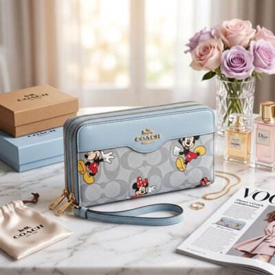 C1143 - CARTERA CON DOBLE CIERRE x "COACH" LOGO SUPERIOR (1 PZA)