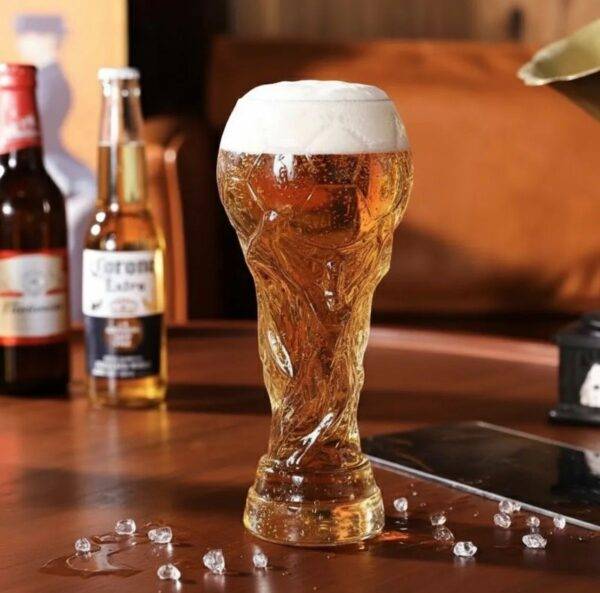 LU88501 - VASO CERVECERO CHICO DE VIDRIO EN FORMA DE LA "COPA DEL MUNDO" (1 PZA)