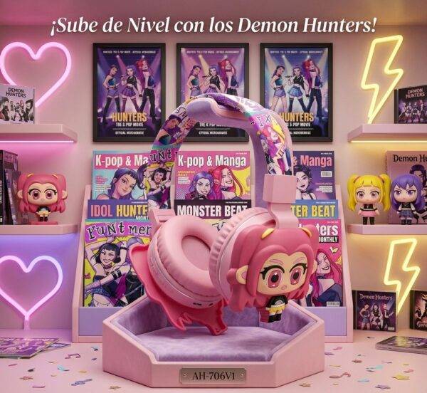 LU99001 - AUDIFONOS INALAMBRICOS DE DIADEMA x "DEMON HUNTERS" (1 PZA)