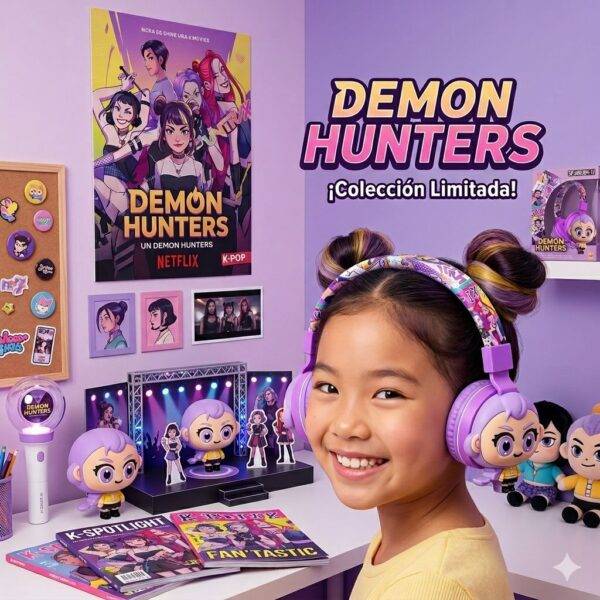 LU99001 - AUDIFONOS INALAMBRICOS DE DIADEMA x "DEMON HUNTERS" (1 PZA)
