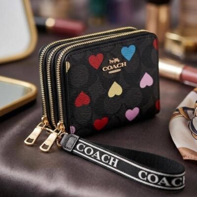 WXL-720 - MONEDERO CON 3 CIERRES x "COACH" POR TERCIA (3 PIEZAS)