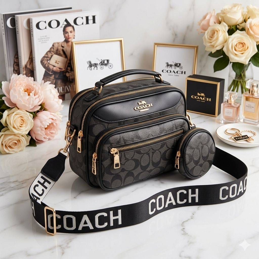 PL01188 - CROSSBODY CON 4 COMPARTIMIENTOS Y CON MONEDERO x "COACH" (1 PZA)