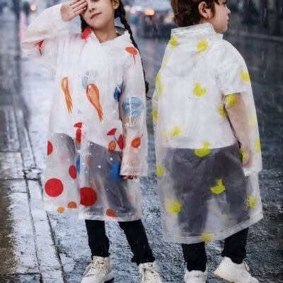 TH-1013 - IMPERMEABLE "KIDS" CON DISEÑO KAWAII "EVA" POR TERCIA (3 PIEZAS)
