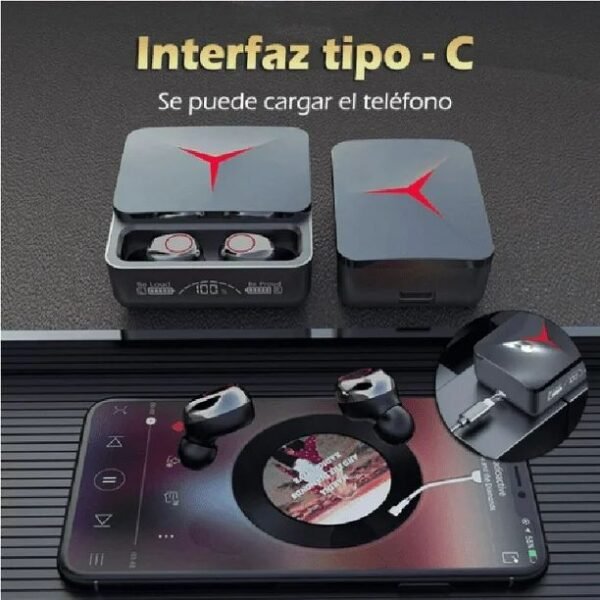 8690 - AUDIFONOS CON ESTUCHE DE CARGA "M90 PRO" (1 PZA)