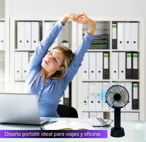 14442 - MINI VENTILADOR RECARGABLE DE MANO Y CON BASE (1 PZA)