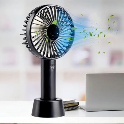14442 - MINI VENTILADOR RECARGABLE DE MANO Y CON BASE (1 PZA)