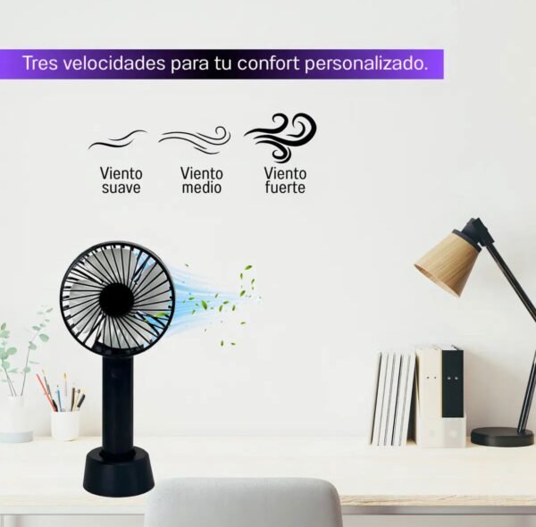 14442 - MINI VENTILADOR RECARGABLE DE MANO Y CON BASE (1 PZA)