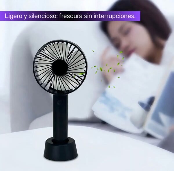 14442 - MINI VENTILADOR RECARGABLE DE MANO Y CON BASE (1 PZA)